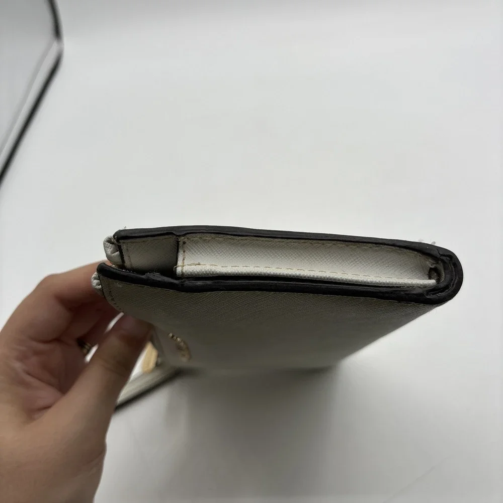 Michael Kors‎ Jet Set Travel Double Zip Saffiano Leather Wristlet Wallet White